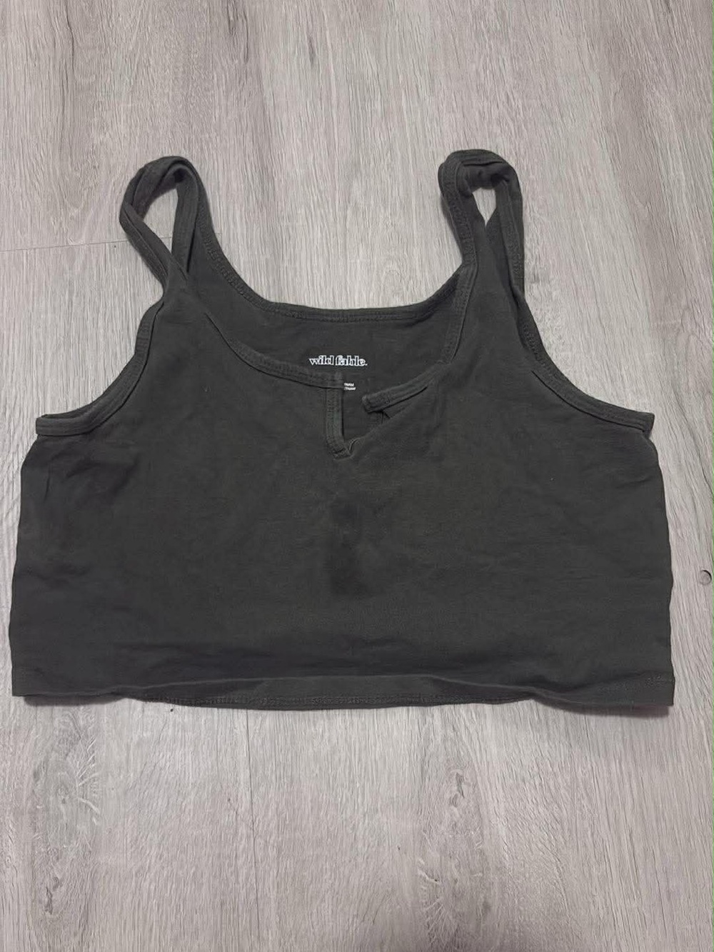 wild fable Black Cropped Tank with Scoop Neck